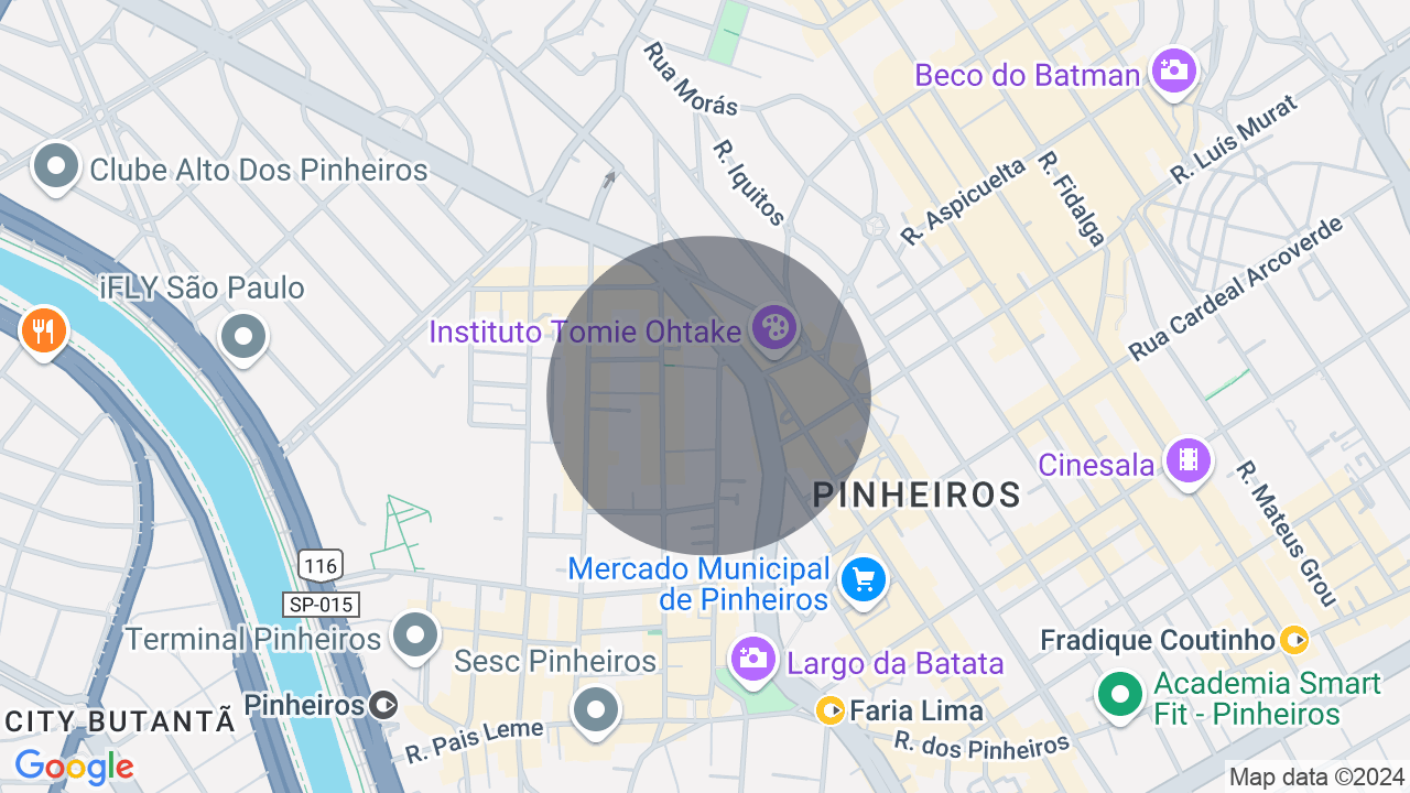 Mapa da localização — Pinheiros, São Paulo