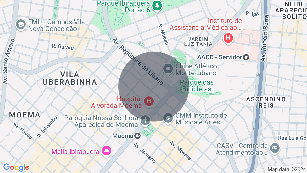 Mapa da localização — Moema, São Paulo