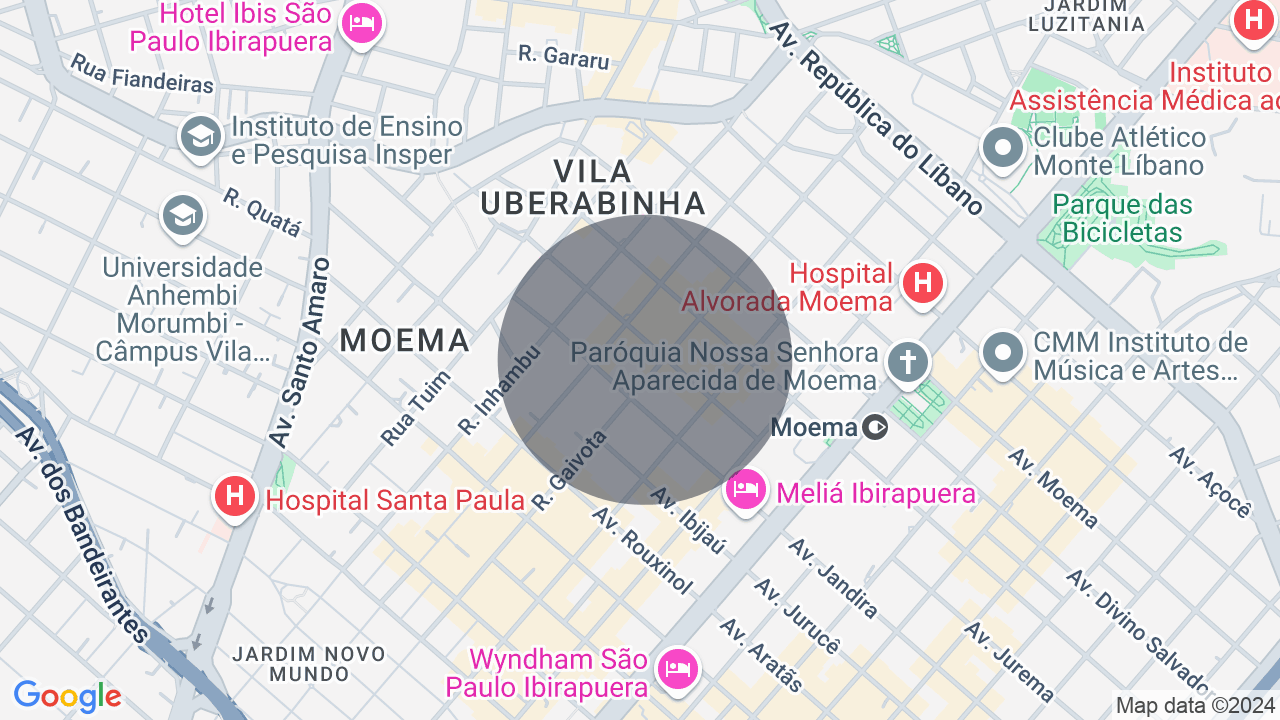 Mapa da localização — Moema, São Paulo