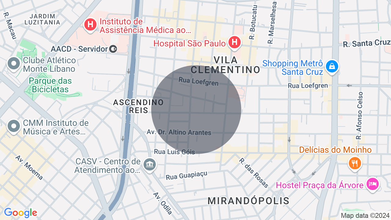 Mapa da localização — Vila Clementino, São Paulo