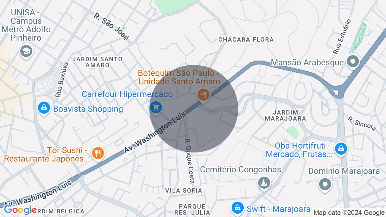Mapa da localização — Santo Amaro, São Paulo