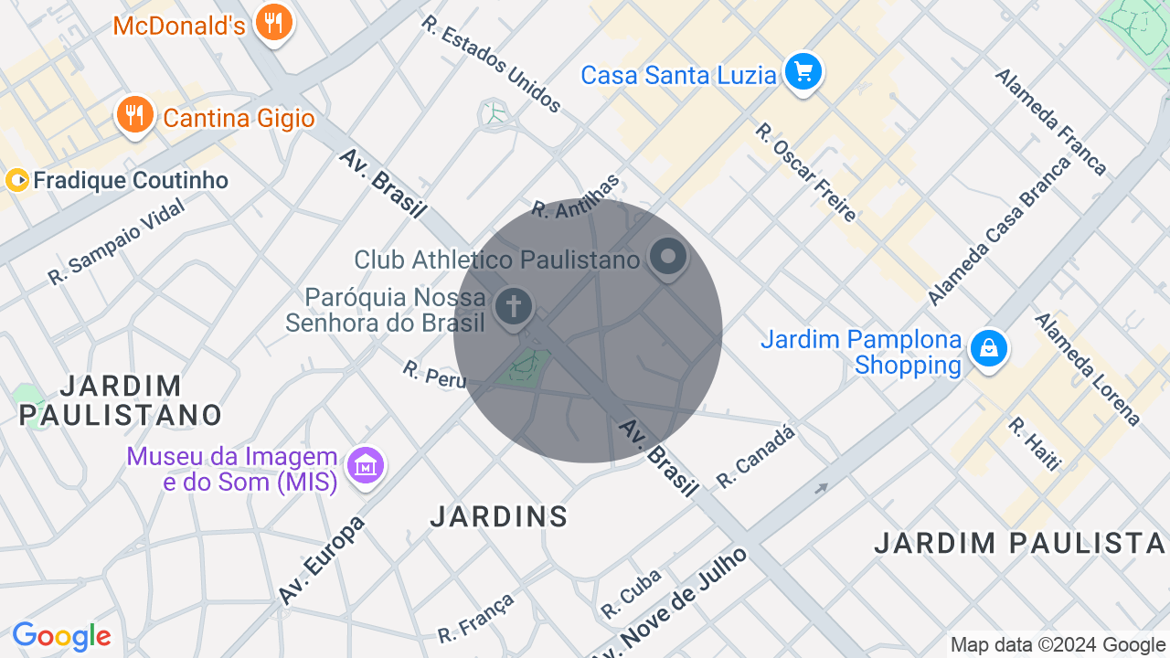 Mapa da localização — Jardim América, São Paulo