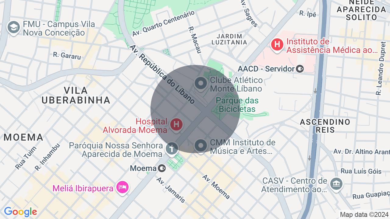 Mapa da localização — Ibirapuera, São Paulo