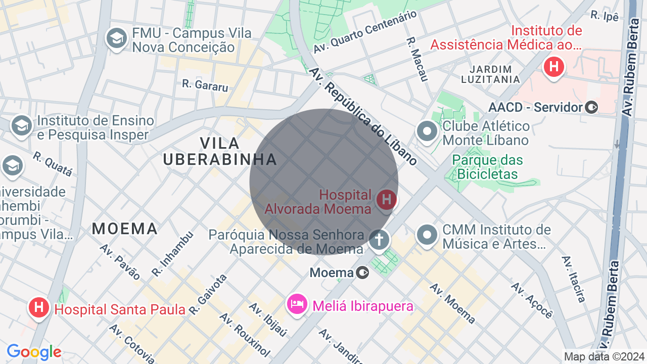 Mapa da localização — Moema, São Paulo