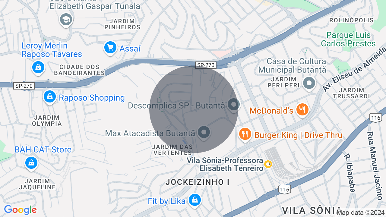 Mapa da localização — Jardim das Vertentes, São Paulo
