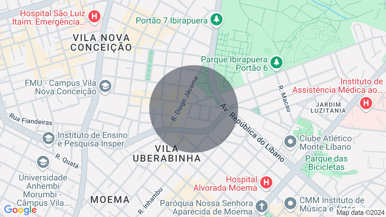 Mapa da localização — Vila Nova Conceição, São Paulo