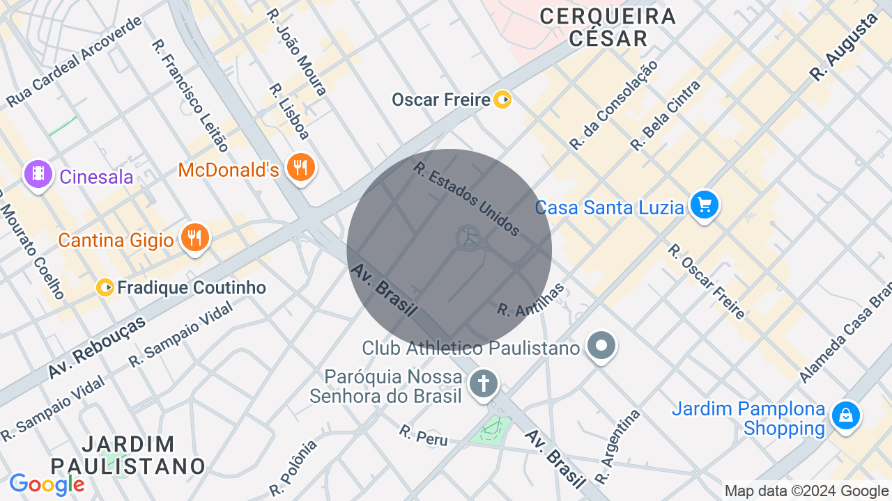 Mapa da localização — Jardim América, São Paulo