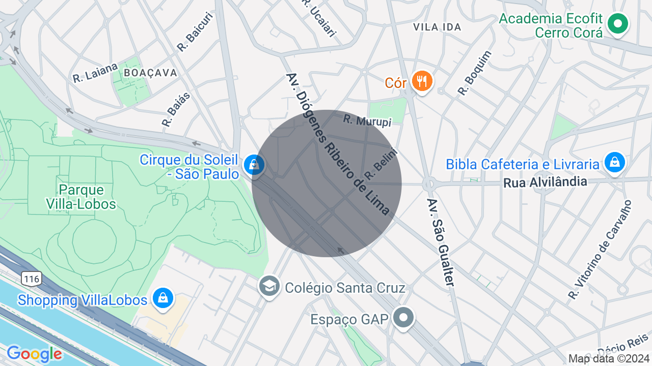 Mapa da localização — Alto de Pinheiros, São Paulo