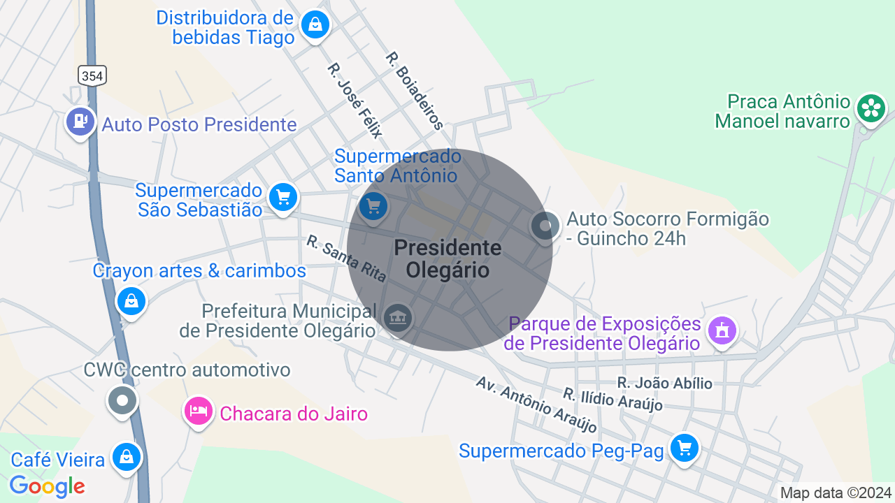Mapa da localização — Ponte Firme, Presidente Olegário
