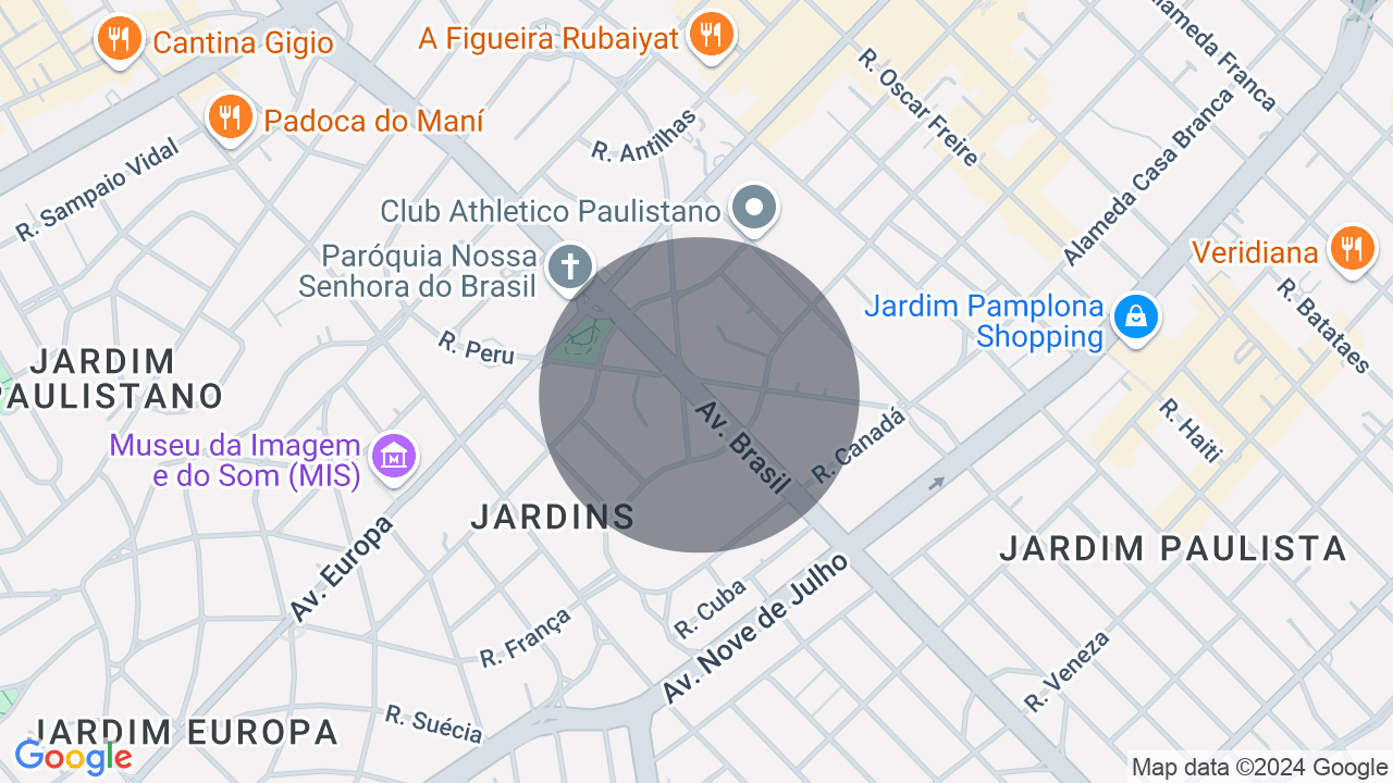 Mapa da localização — Jardim América, São Paulo