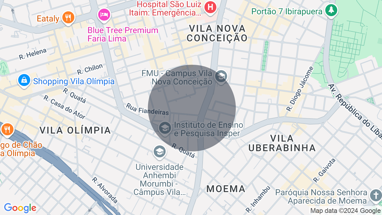 Mapa da localização — Vila Olímpia, São Paulo
