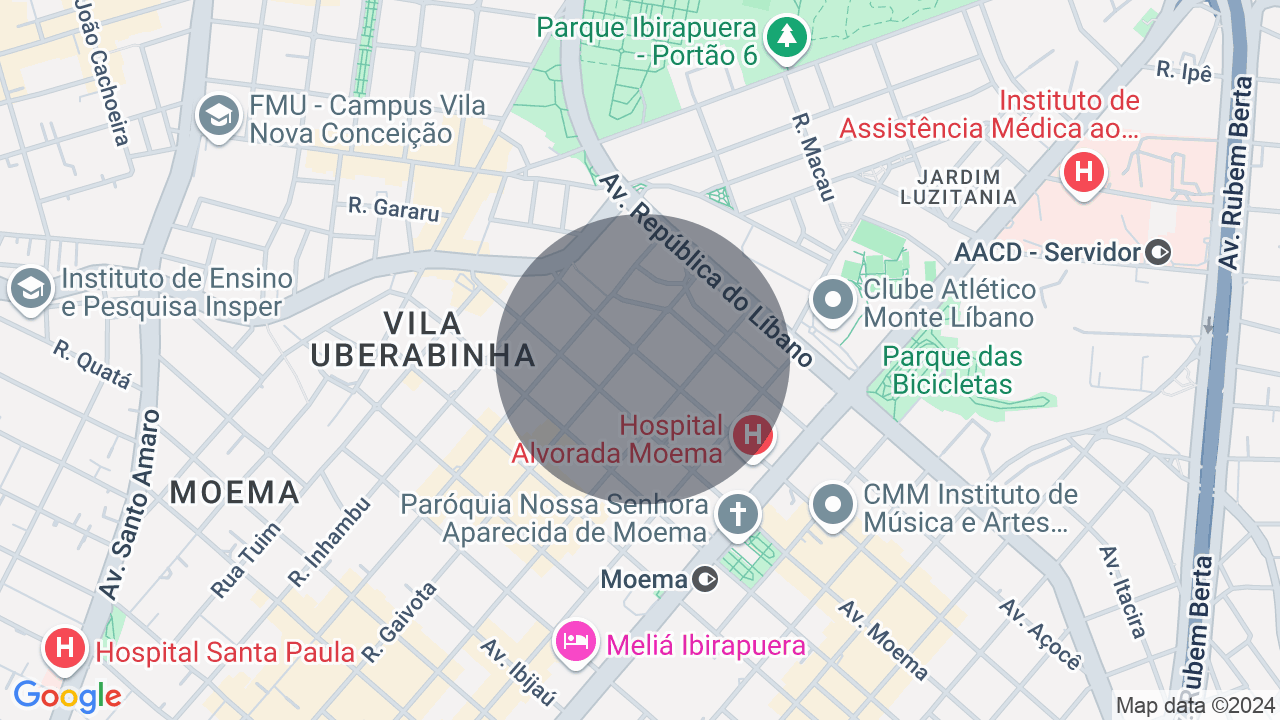 Mapa da localização — Moema, São Paulo
