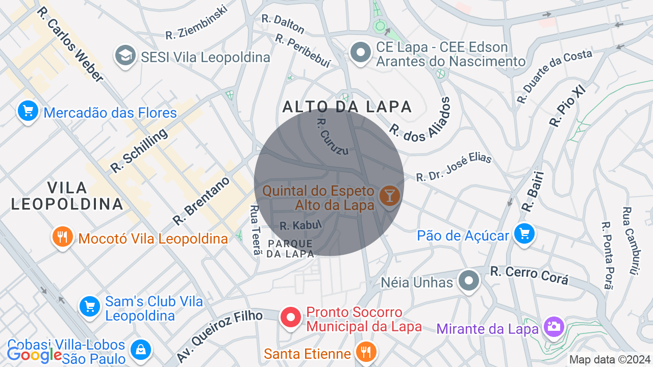 Mapa da localização — Alto da Lapa, São Paulo