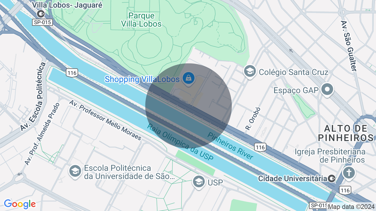 Mapa da localização — Alto de Pinheiros, São Paulo