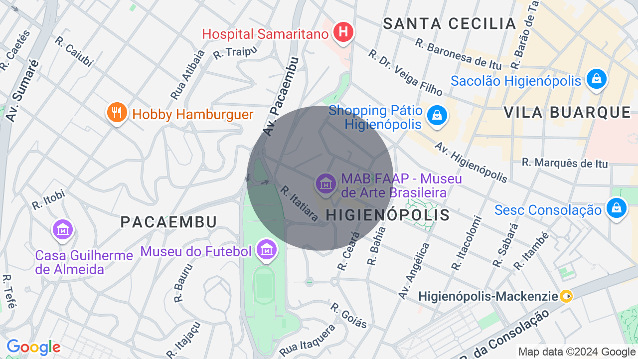 Mapa da localização — Higienópolis, São Paulo