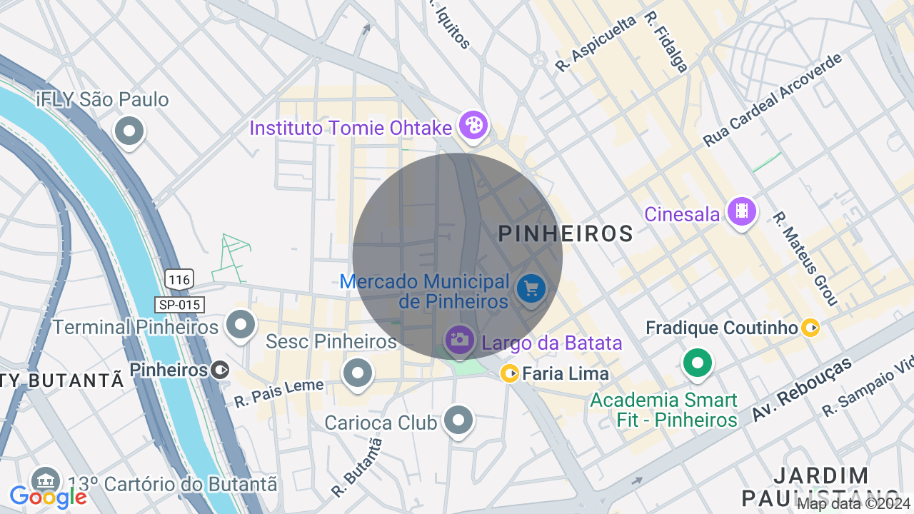 Mapa da localização — Pinheiros, São Paulo