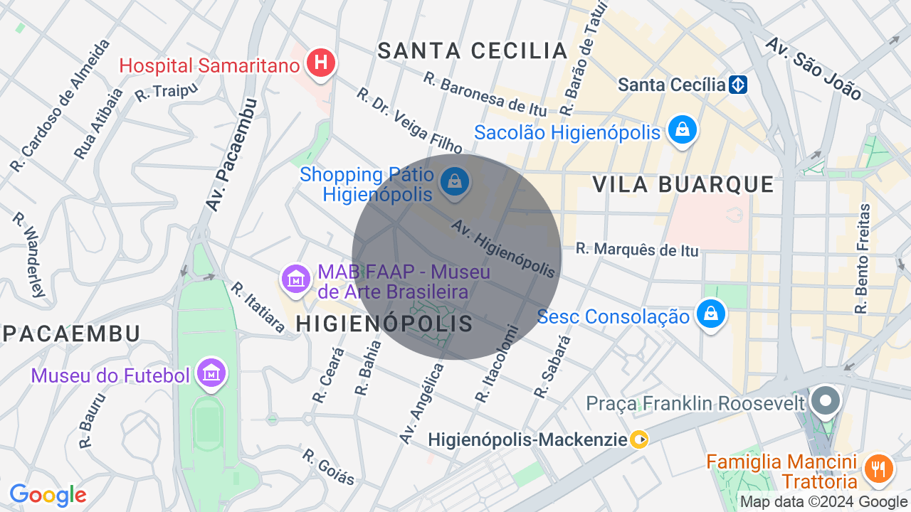 Mapa da localização — Higienópolis, São Paulo