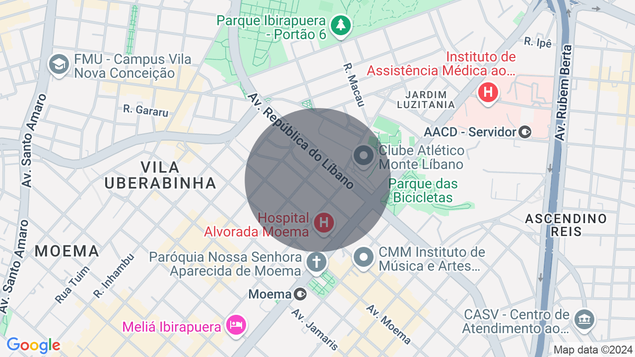 Mapa da localização — Moema, São Paulo