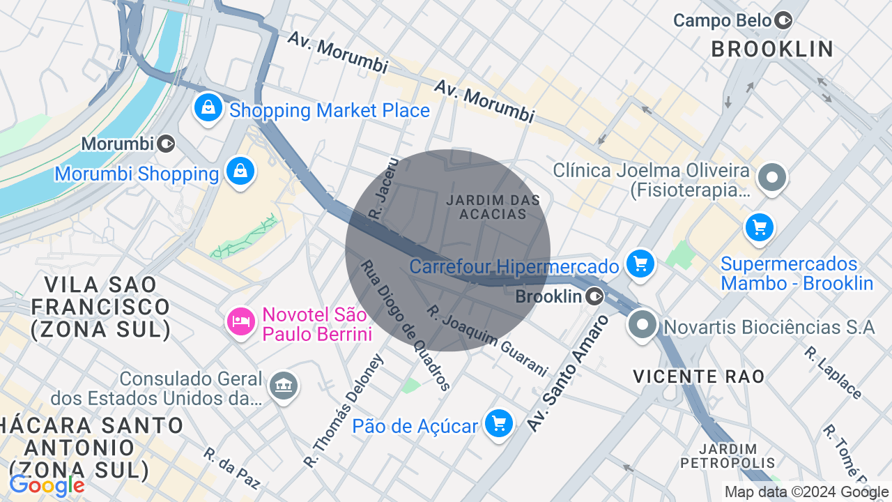 Mapa da localização — Brooklin, São Paulo