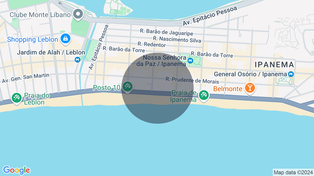 Mapa da localização — Ipanema, Rio de Janeiro
