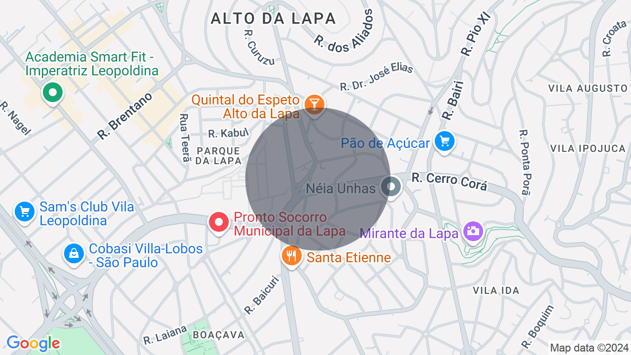 Mapa da localização — Alto de Pinheiros, São Paulo