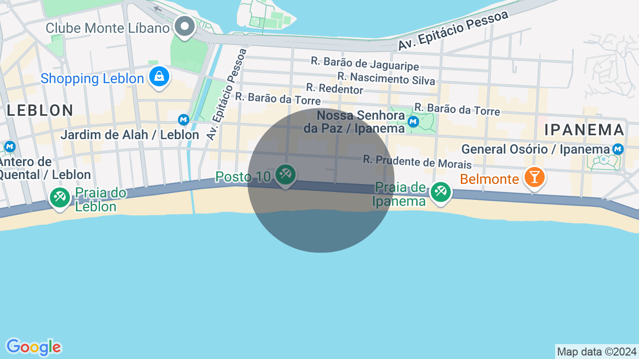 Mapa da localização — Ipanema, Rio de Janeiro