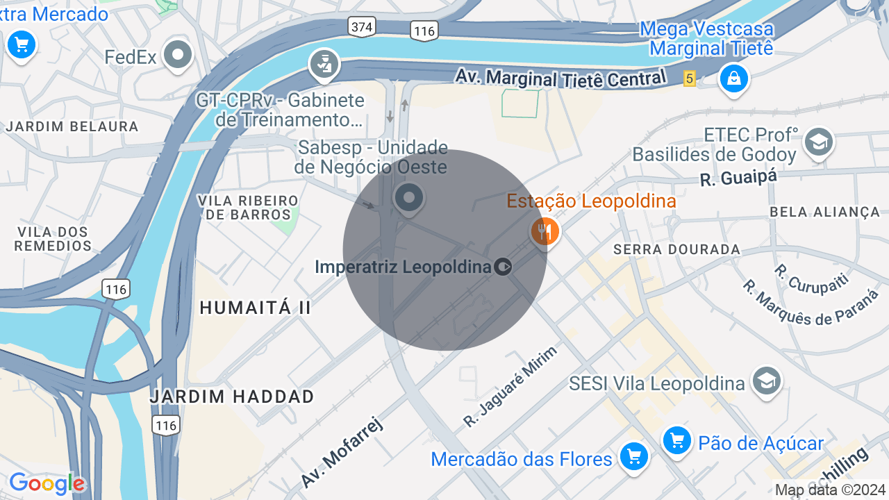 Mapa da localização — Vila Leopoldina, São Paulo