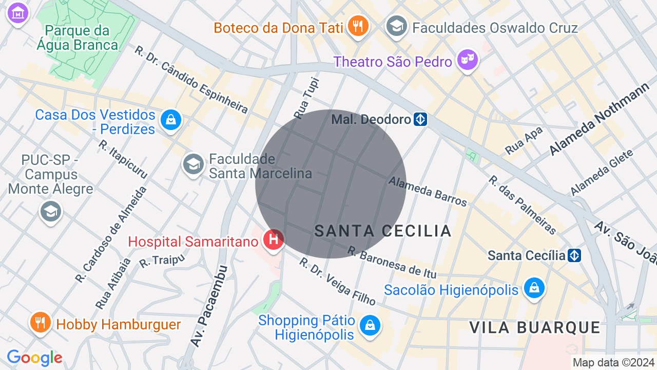Mapa da localização — Santa Cecília, São Paulo