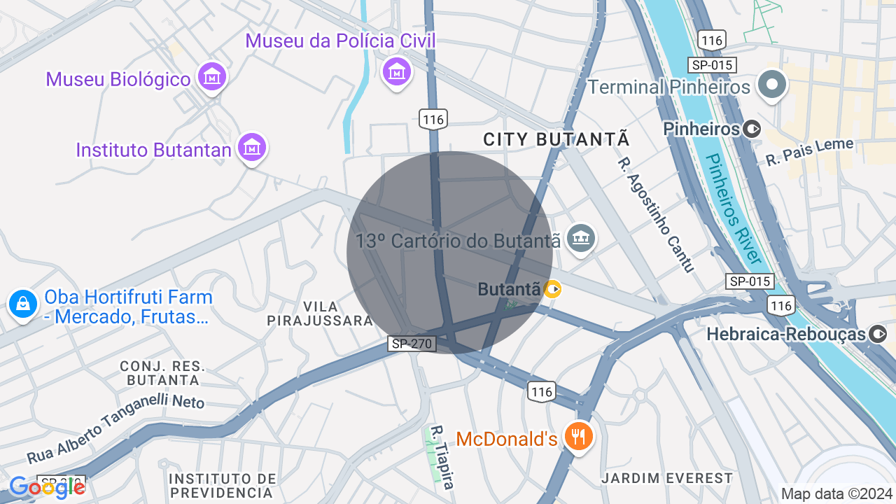 Mapa da localização — Butantã, São Paulo