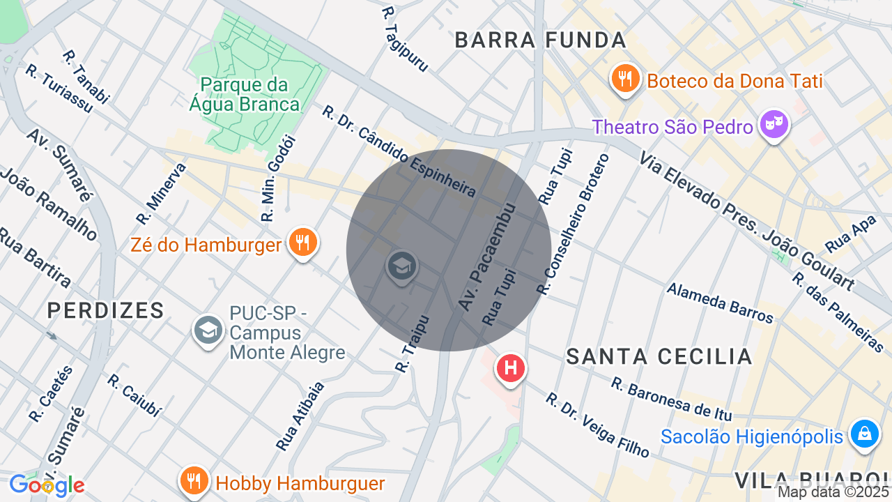 Mapa da localização — Pacaembu, São Paulo