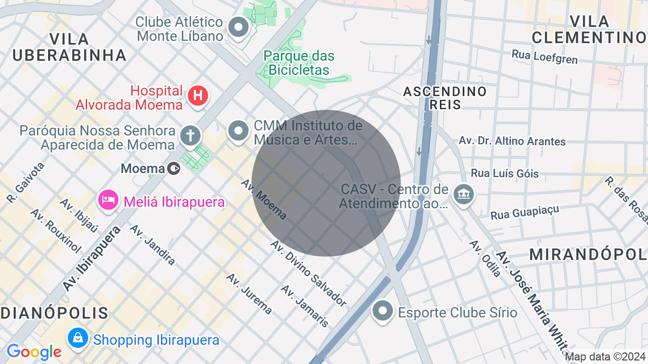 Mapa da localização — Moema, São Paulo