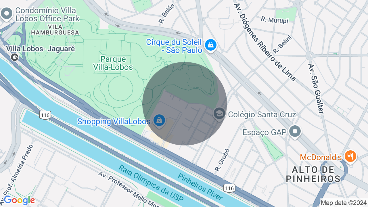 Mapa da localização — Alto de Pinheiros, São Paulo