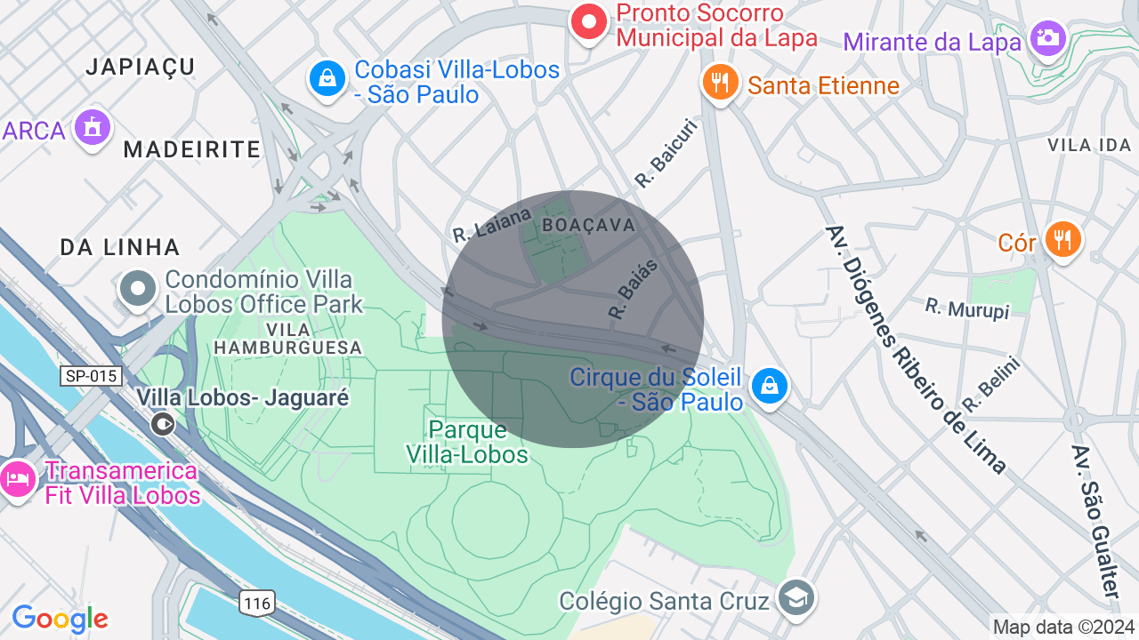 Mapa da localização — Alto de Pinheiros, São Paulo