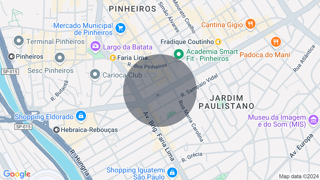 Mapa da localização — Pinheiros, São Paulo