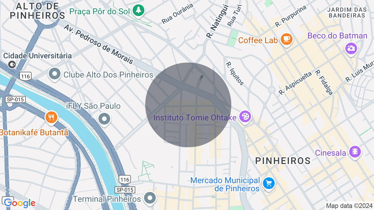 Mapa da localização — Pinheiros, São Paulo