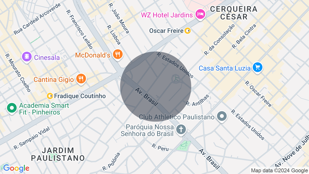 Mapa da localização — Jardim América, São Paulo