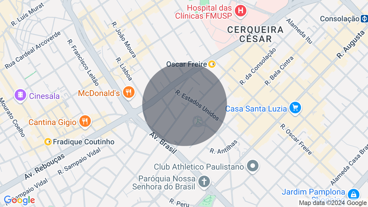 Mapa da localização — Jardim América, São Paulo