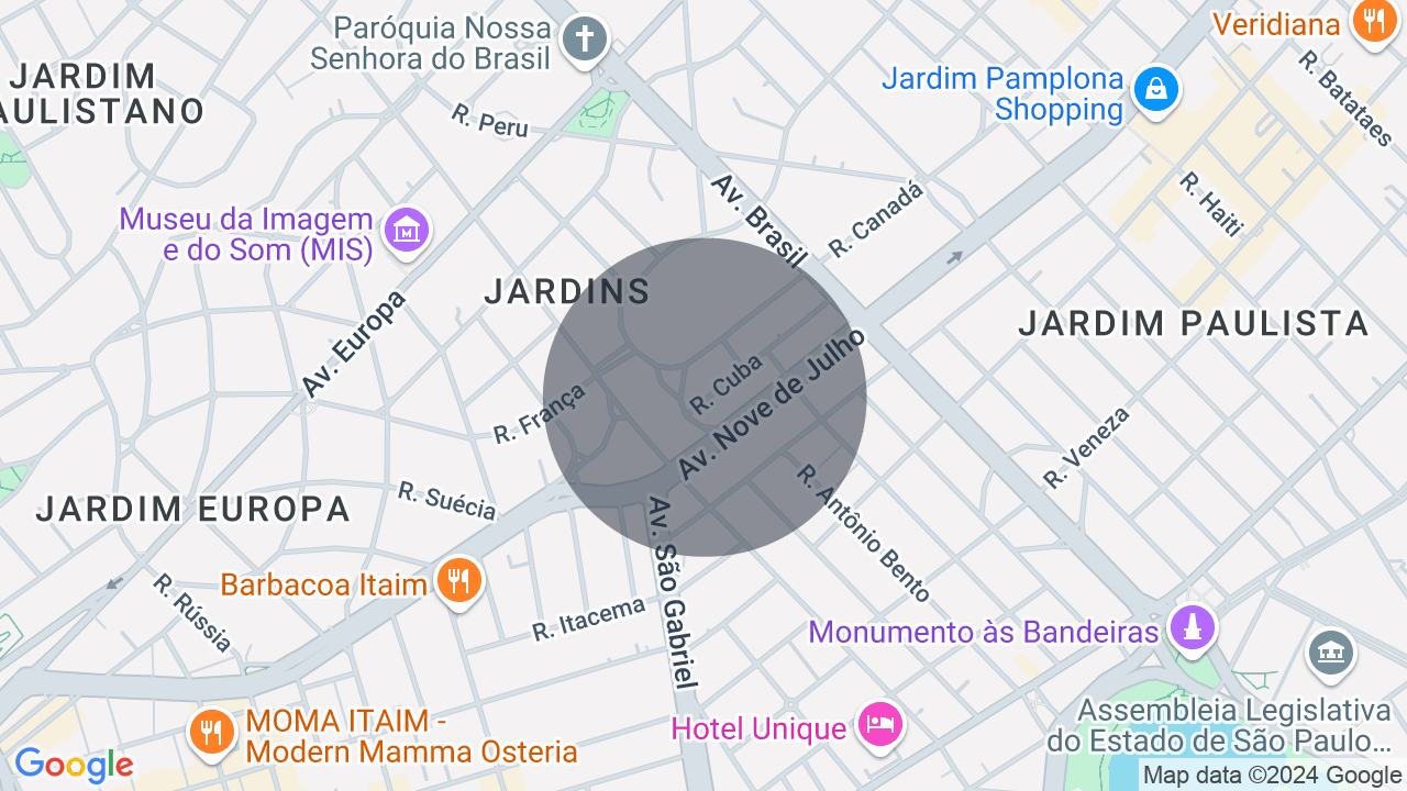 Mapa da localização — Jardim América, São Paulo