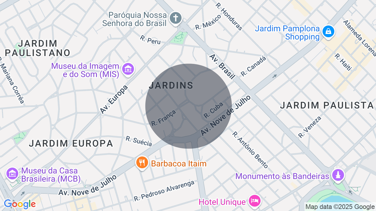 Mapa da localização — Jardim América, São Paulo