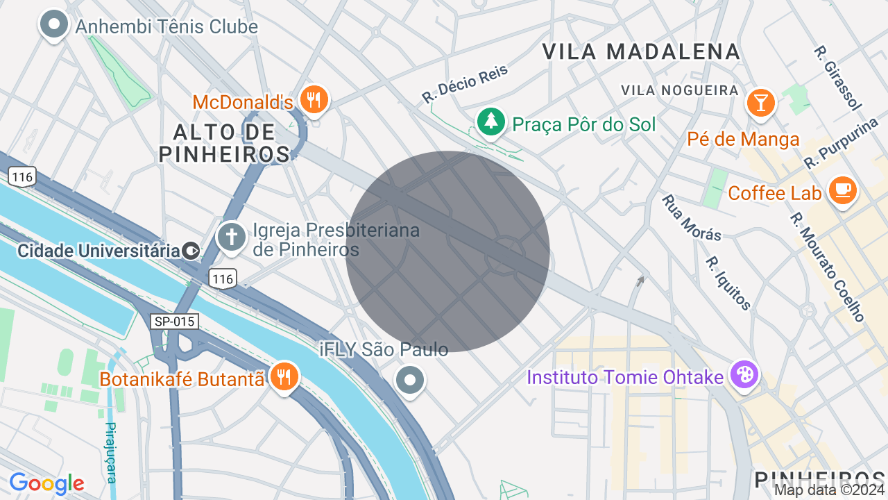 Mapa da localização — Alto de Pinheiros, São Paulo