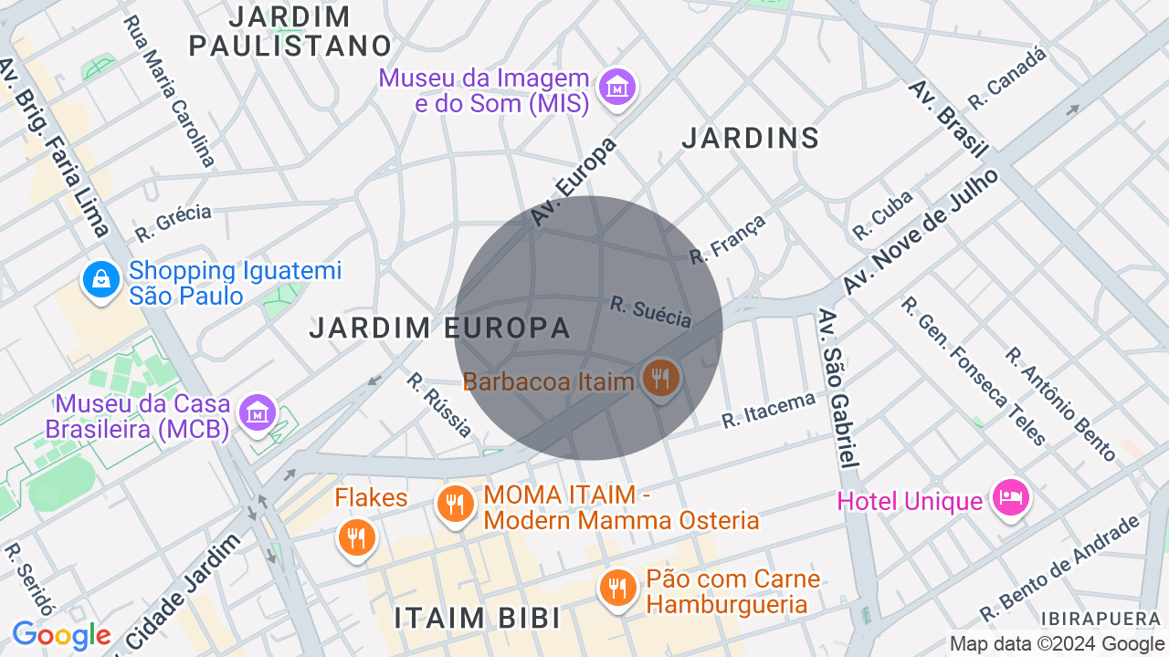 Mapa da localização — Jardim Europa, São Paulo