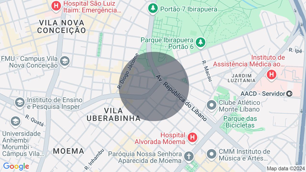 Mapa da localização — Moema, São Paulo