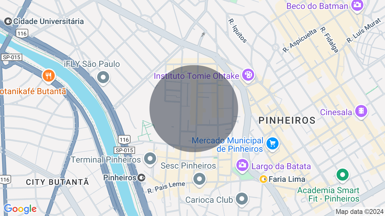 Mapa da localização — Pinheiros, São Paulo
