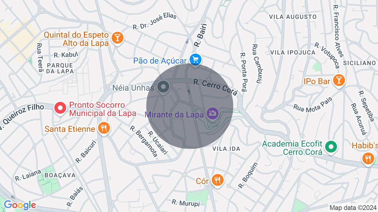 Mapa da localização — Alto de Pinheiros, São Paulo