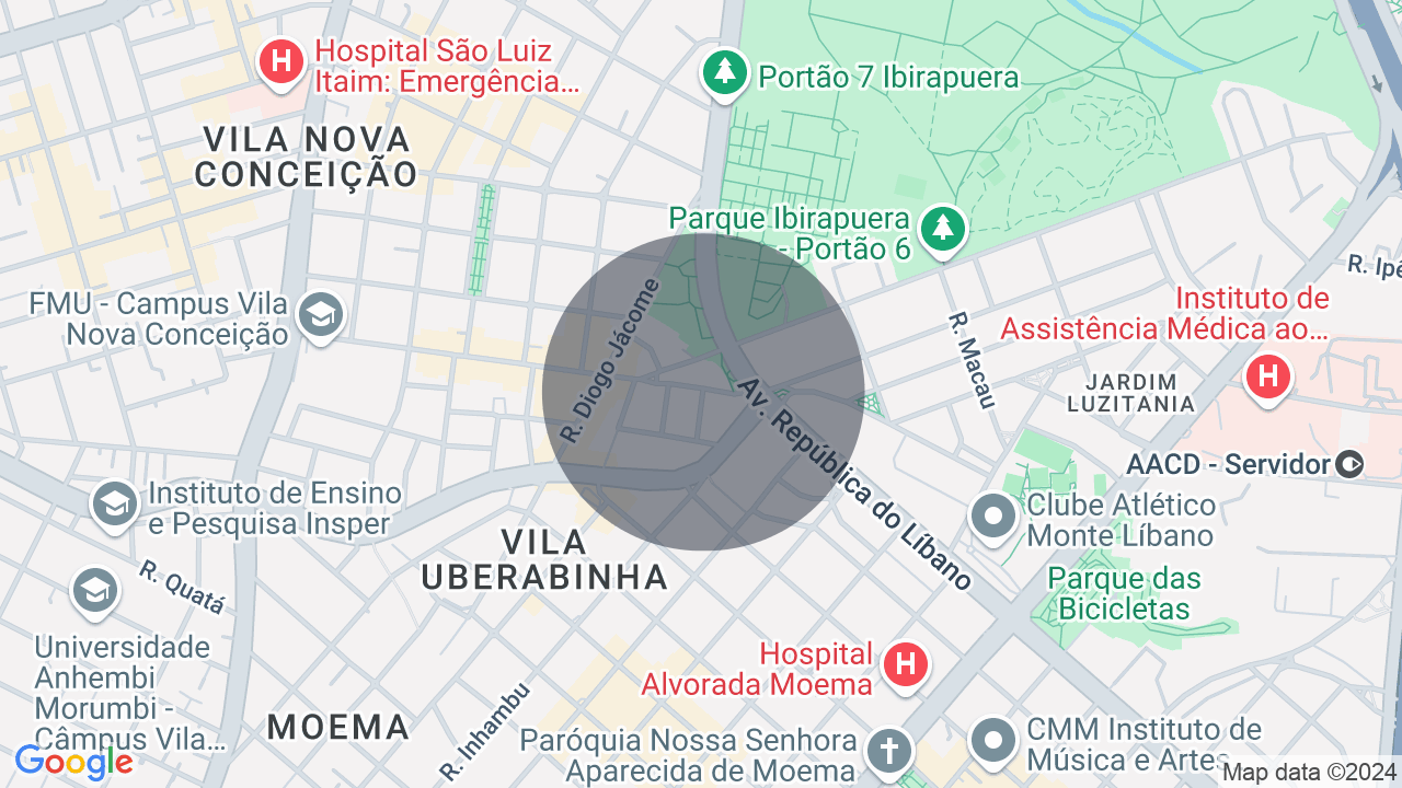 Mapa da localização — Vila Nova Conceição, São Paulo