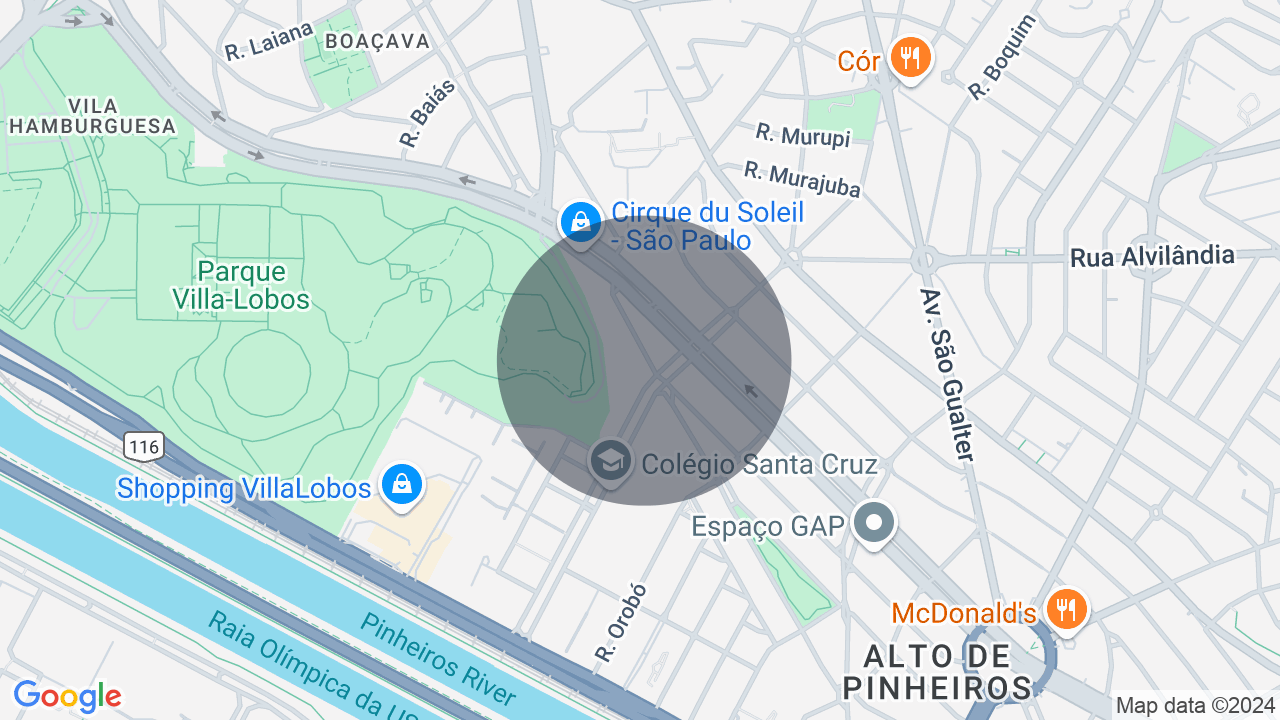 Mapa da localização — Alto de Pinheiros, São Paulo