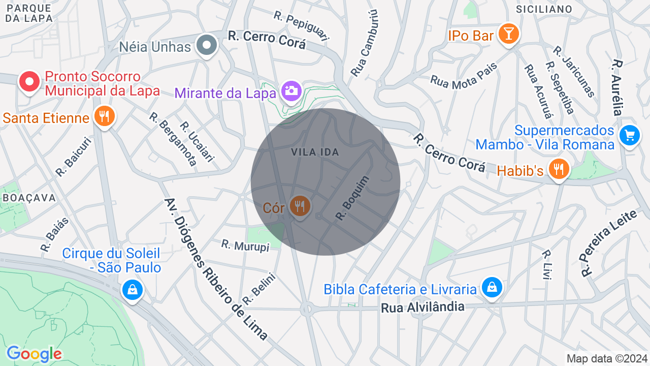 Mapa da localização — Vila Ida, São Paulo