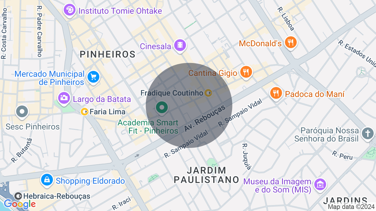 Mapa da localização — Pinheiros, São Paulo