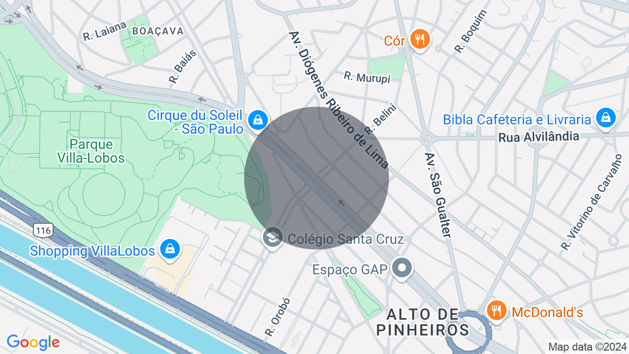 Mapa da localização — Alto de Pinheiros, São Paulo