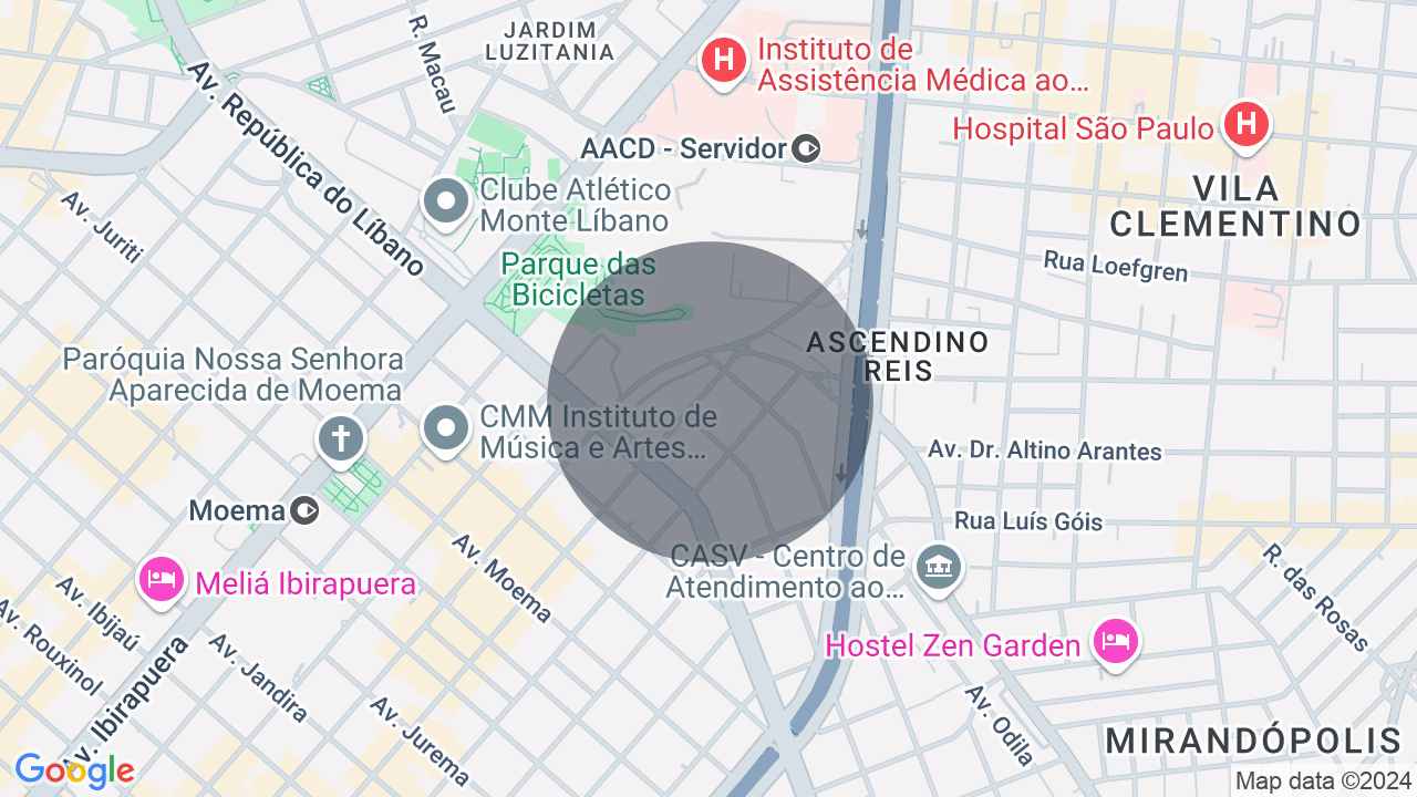 Mapa da localização — Moema, São Paulo
